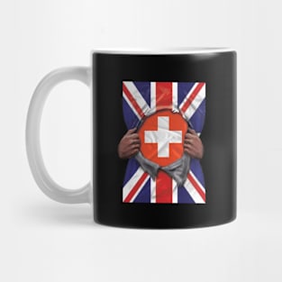Switzerland Flag Great Britain Flag Ripped - Gift for Swiss From Switzerland Mug